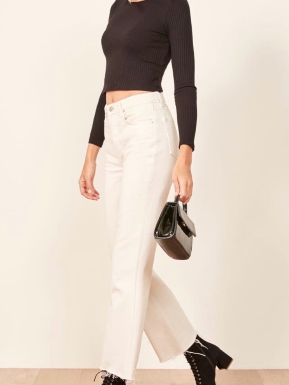Reformation White Fawcett High-Rise Jeans